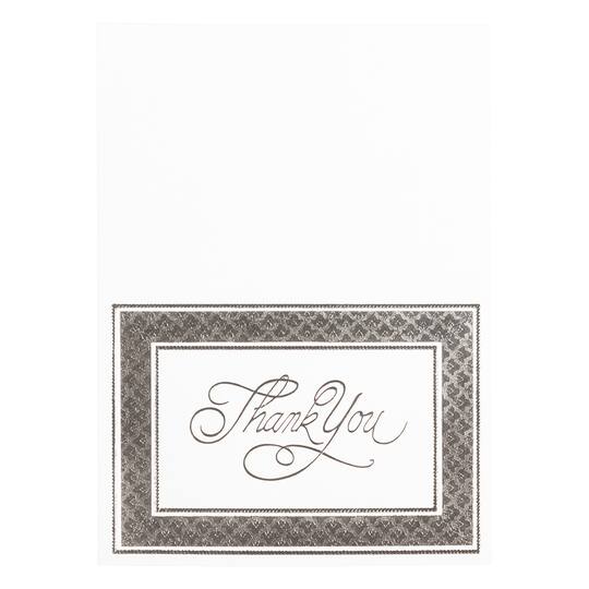 JAM Paper Thank You Card Set with Silver Border